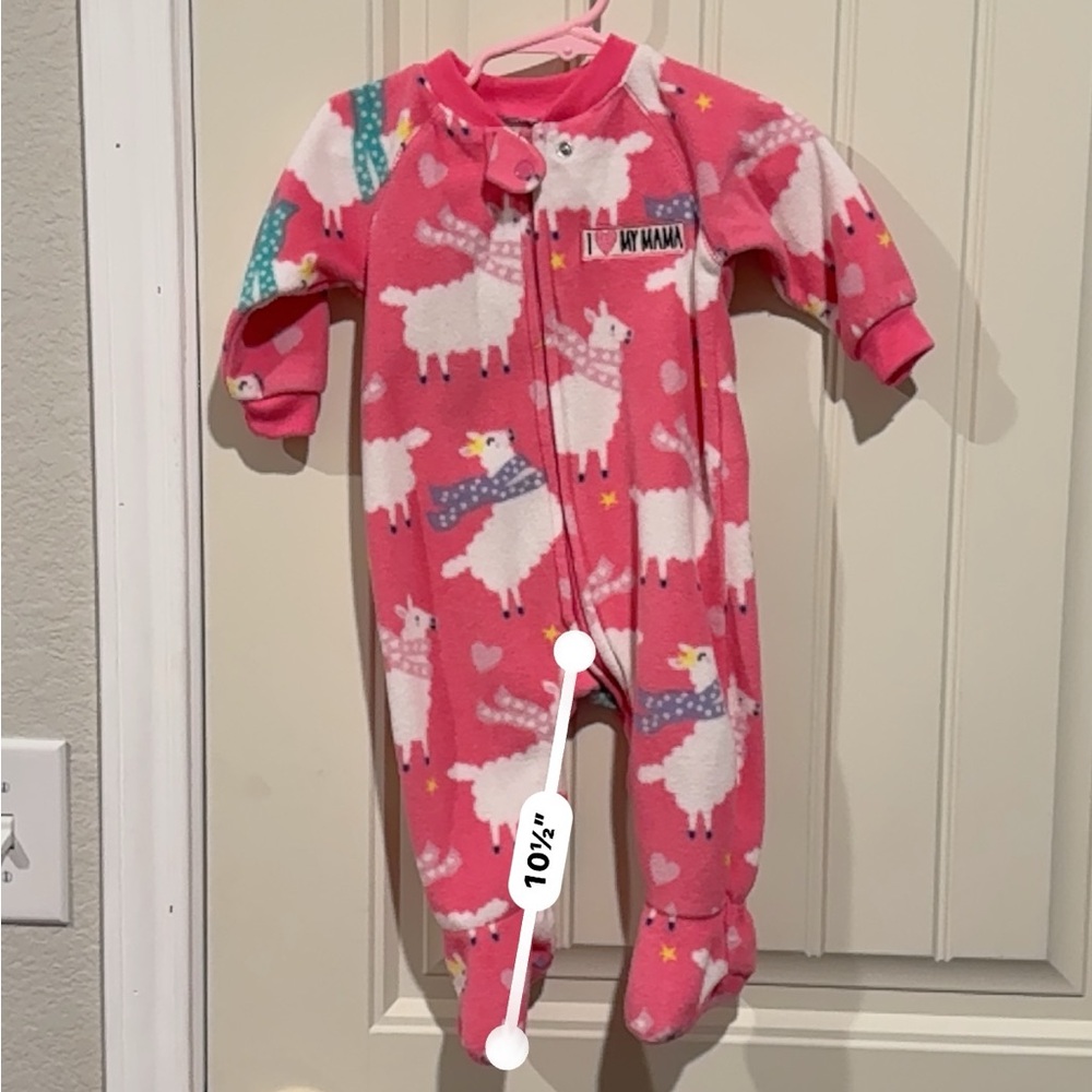 The Children's Place Pink and White Footies One Piece